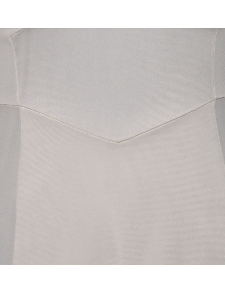 Off-White Lace Trim Strappy Slip Dress - M