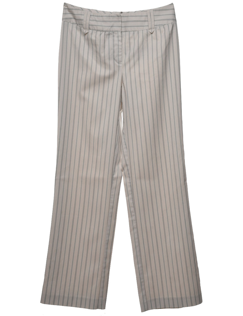 Off White Pinstriped Y2K Trousers - W28 L32