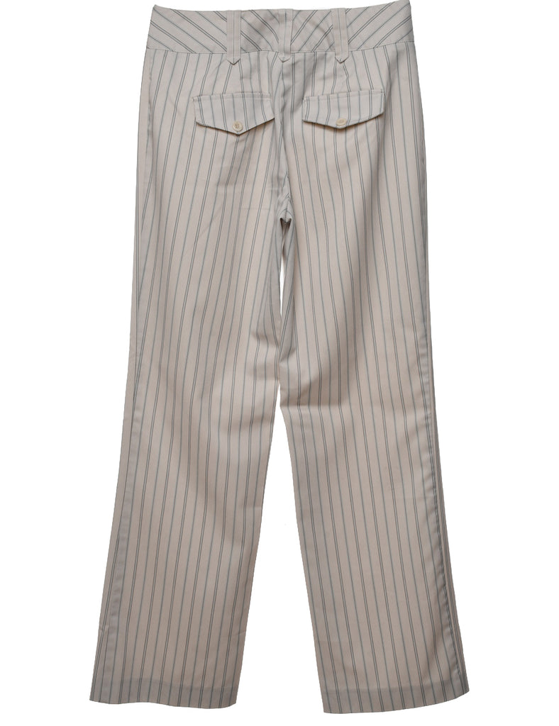 Off White Pinstriped Y2K Trousers - W28 L32