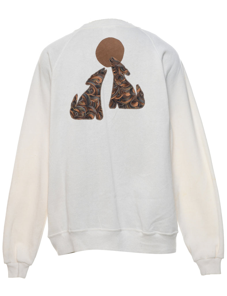 Off White Printed Sweatshirt - L