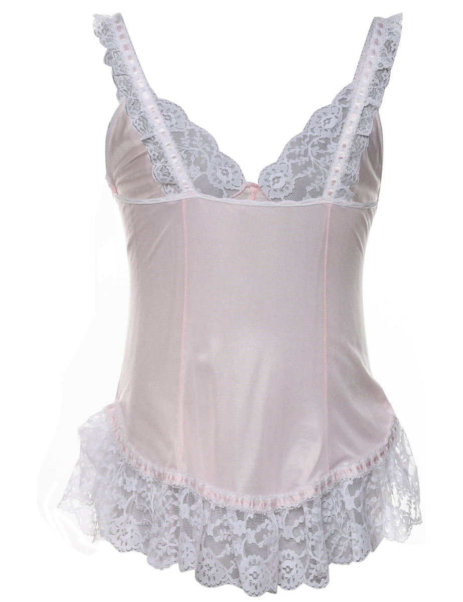 Off White Sheer Lace Cami Top L