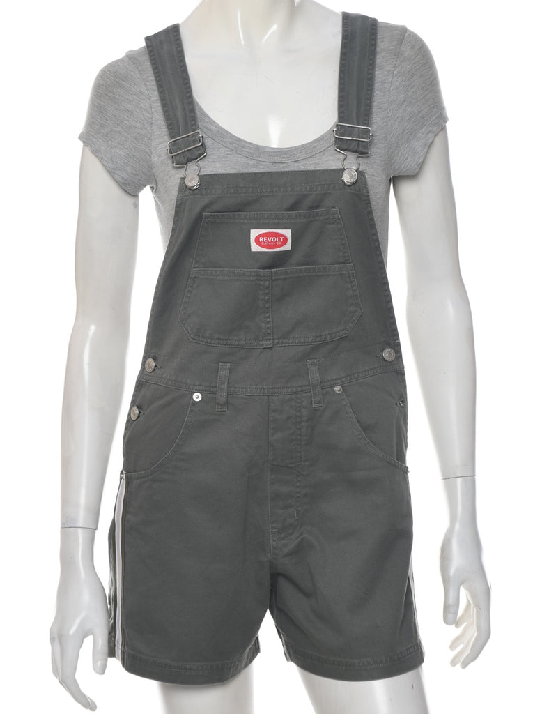 Olive Green Cropped Dungarees - W31 L4