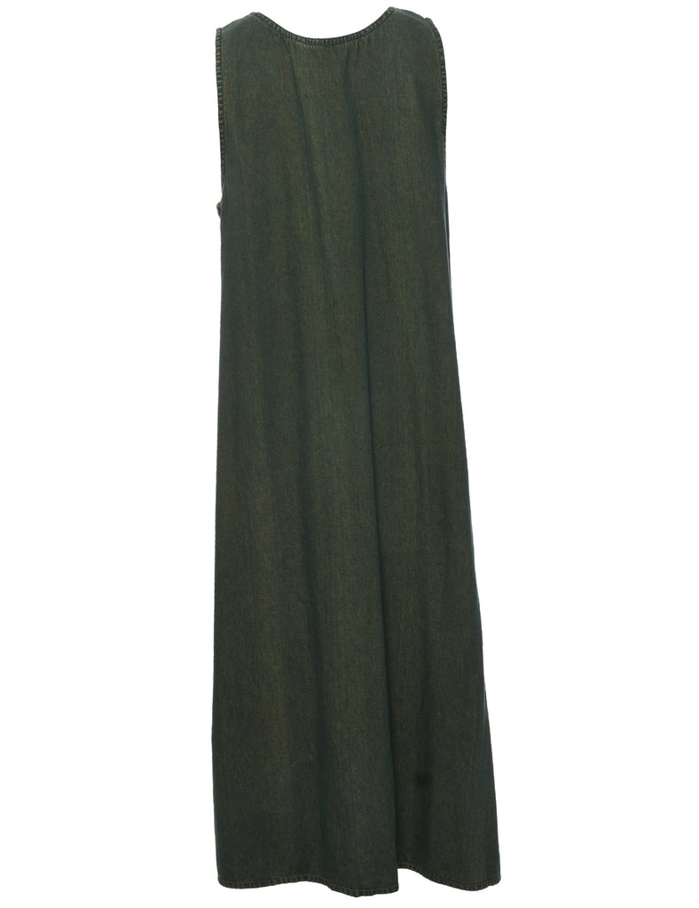 Women's Olive Green Denim Dress Green, M | Beyond Retro Women's Olive Green Denim Dress Green, M | Beyond Retro