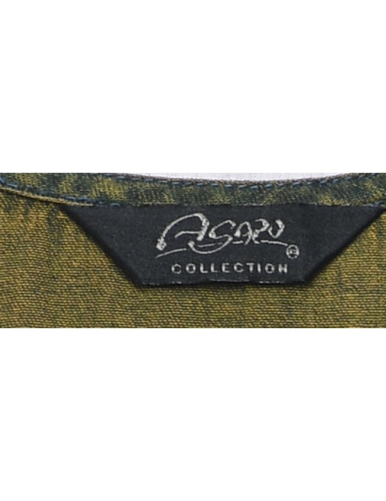 Olive Green Denim Dress - M