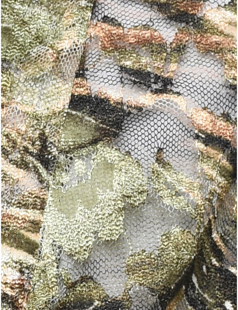 Olive Green Lace Blouse - M
