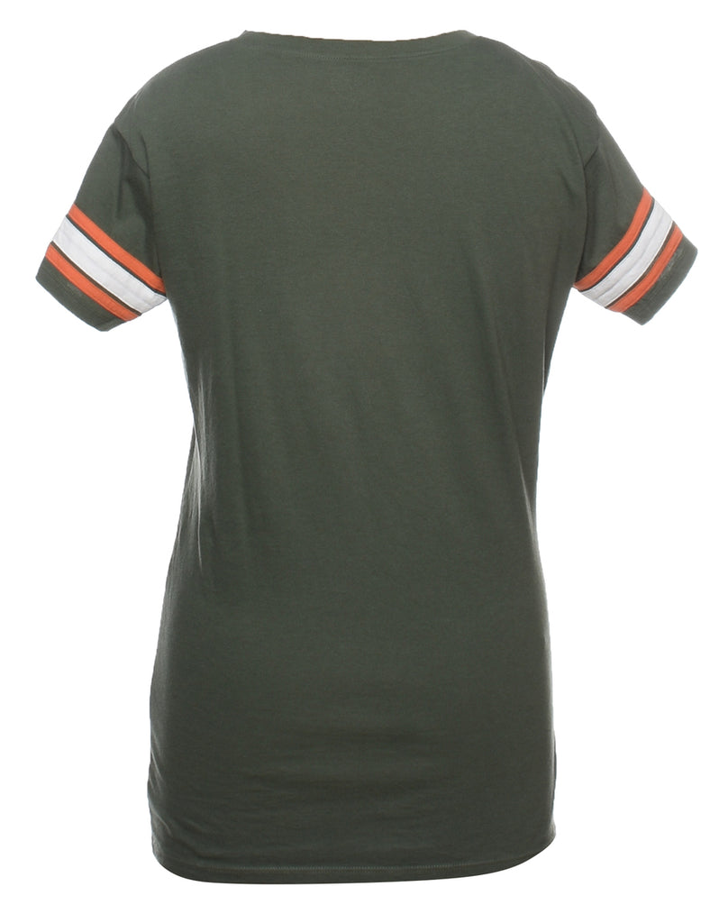 Olive Green Printed Grashoppers T-shirt - M