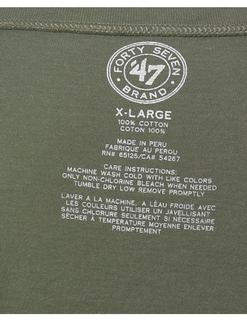 Olive Green Printed Grashoppers T-shirt - M