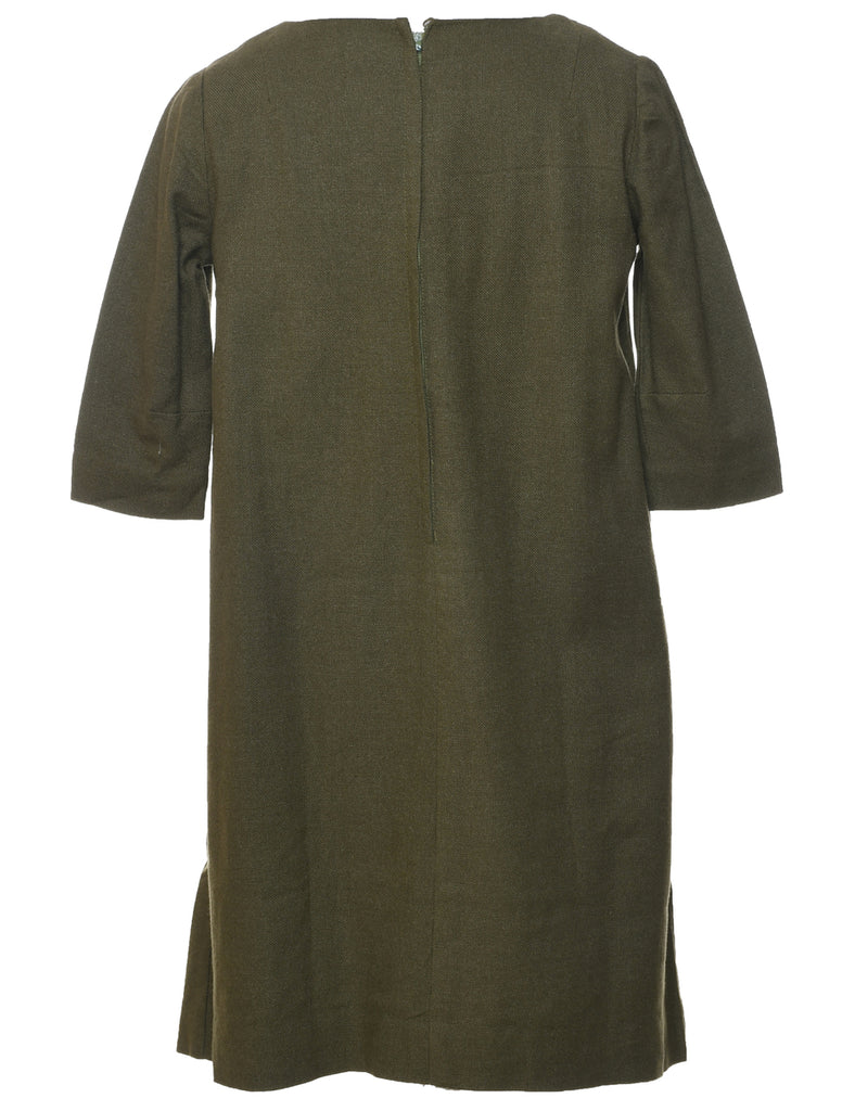 Women's Olive Green Shift Dress Green, M | Beyond Retro Women's Olive Green Shift Dress Green, M | Beyond Retro