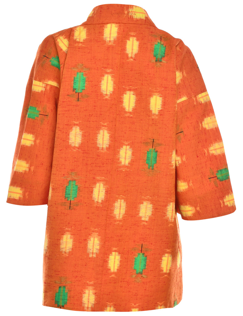 Orange Cropped Kimono - L