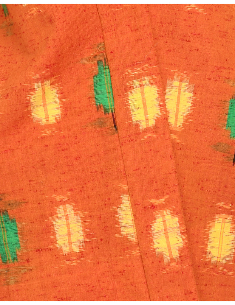 Orange Cropped Kimono - L