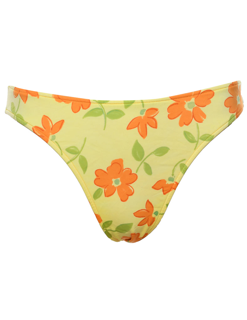 Orange & Green Floral Bikini Bottoms - S