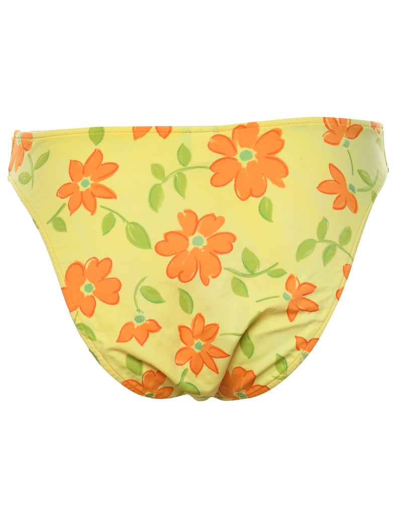 Orange & Green Floral Bikini Bottoms - S