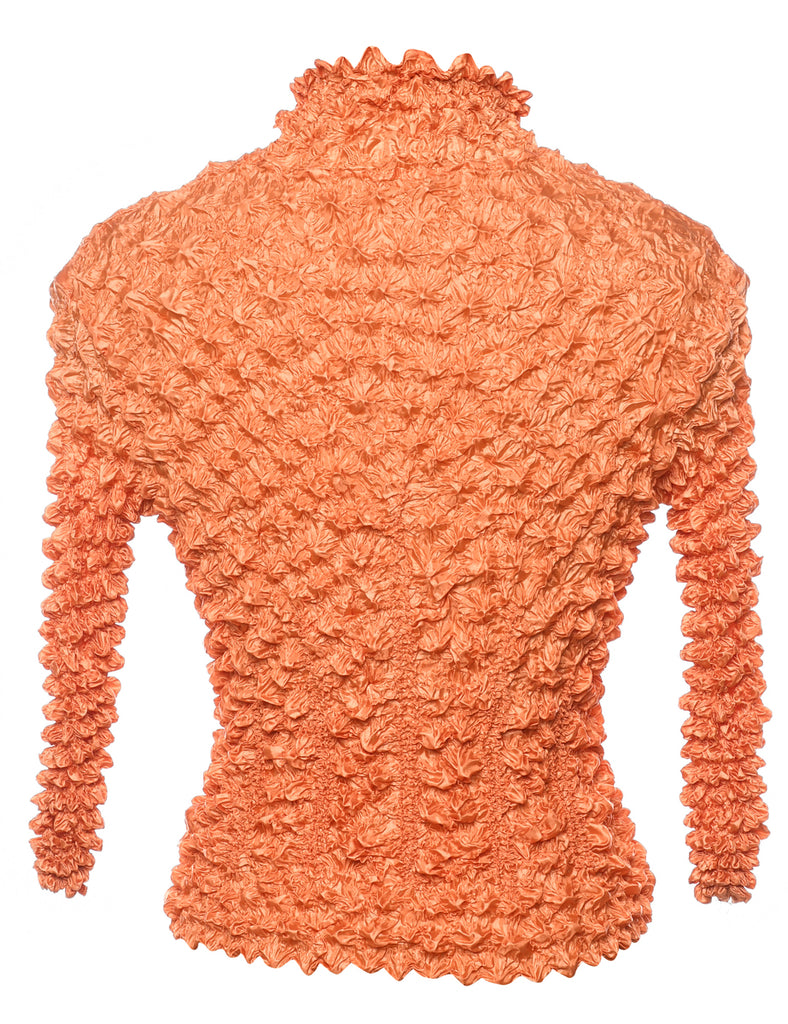 Orange Y2K Style Crinkle Blouse - S