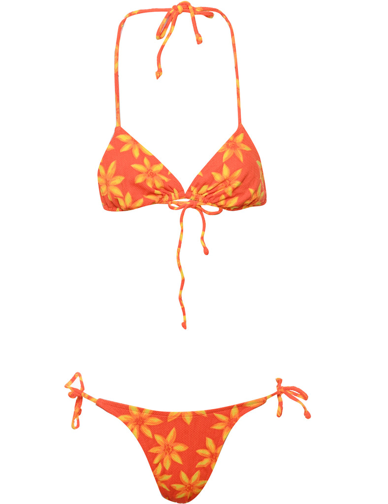 Orange & Yellow Floral Bikini  - M