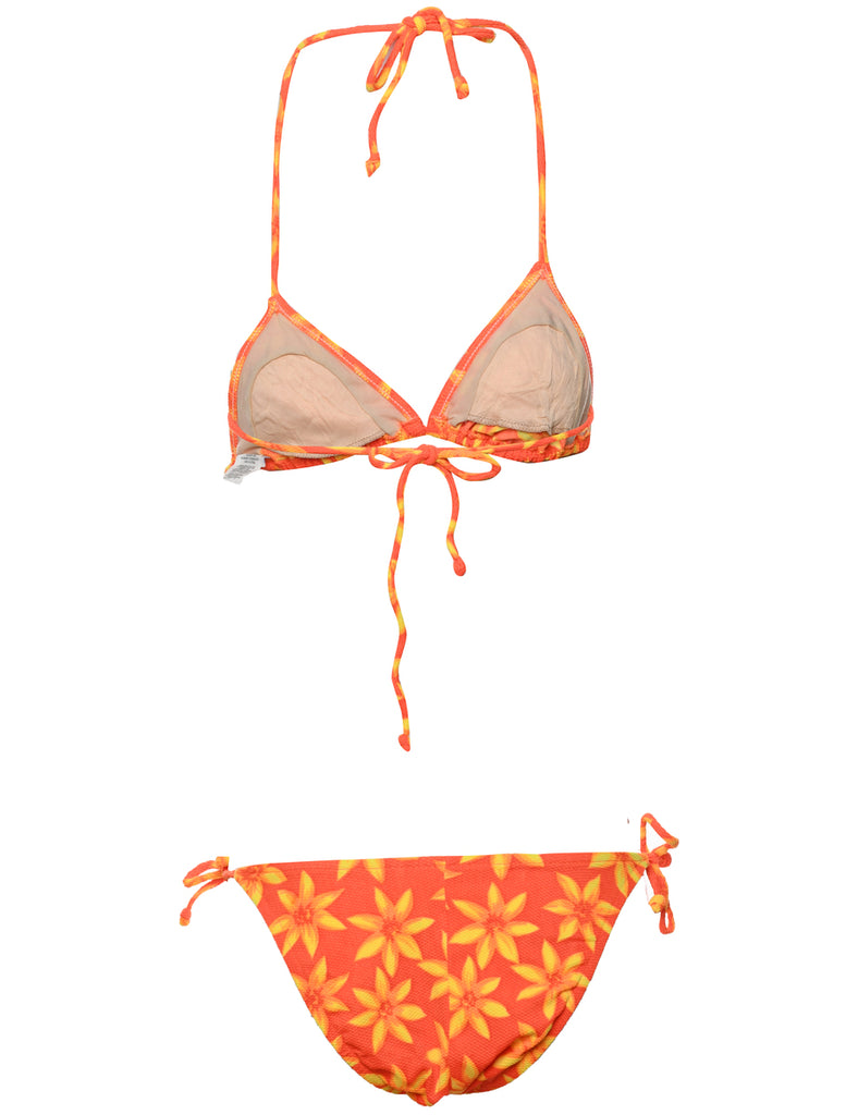 Orange & Yellow Floral Bikini  - M