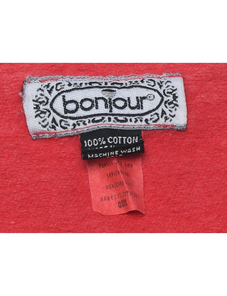 Original Bonjour Printed Maroon Sweatshirt - L