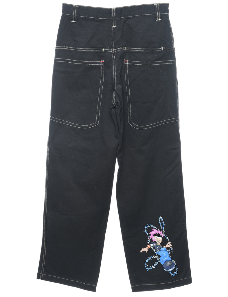 Painted Back Black Straight Fit Jeans - W28 L29