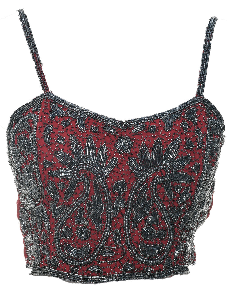 Paisley Beaded Evening Top - XS