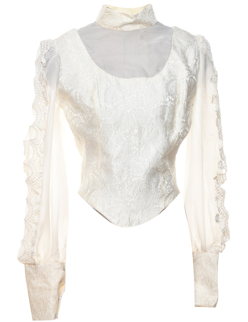 Paisley Off White Top - M