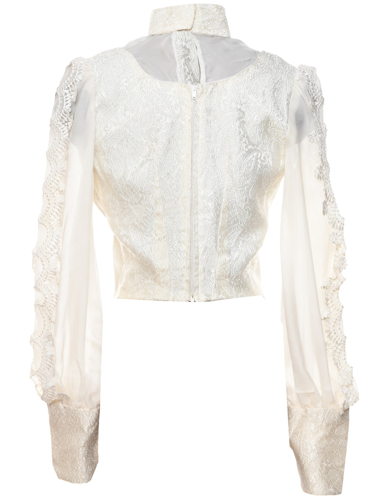Paisley Off White Top - M