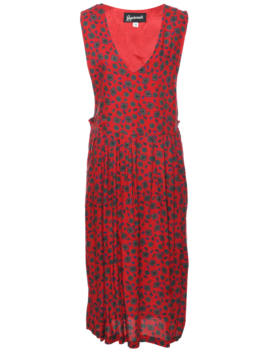 Women's Paisley Pattern Pinafore Dress Red, M | Beyond Retro Women's Paisley Pattern Pinafore Dress Red, M | Beyond Retro