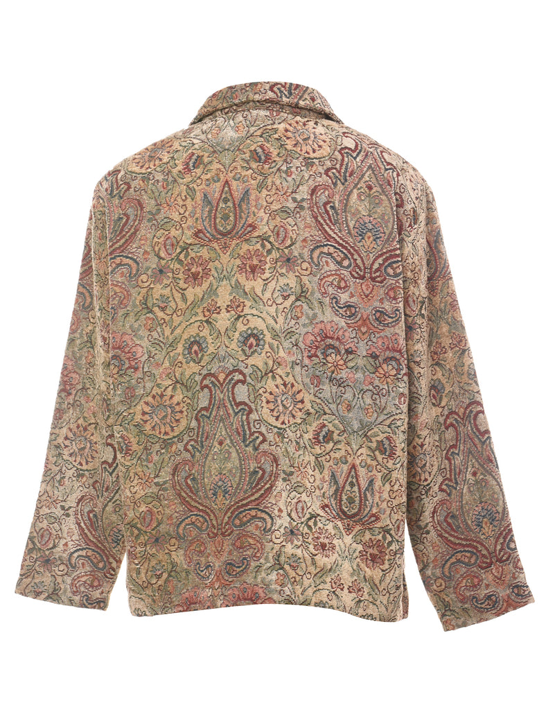 Paisley Pattern Sparkly Multi-Colour Tapestry Jacket - M