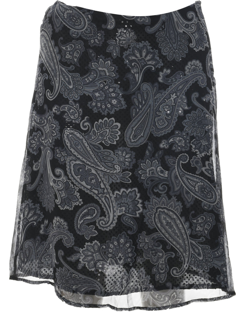 Paisley Print A-line Skirt - S