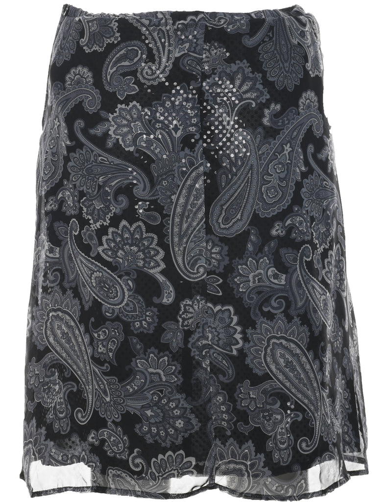 Paisley Print A-line Skirt - S