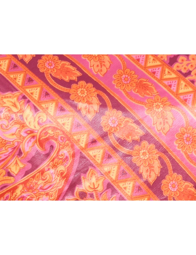 Paisley Print Backless Crop Top - XS