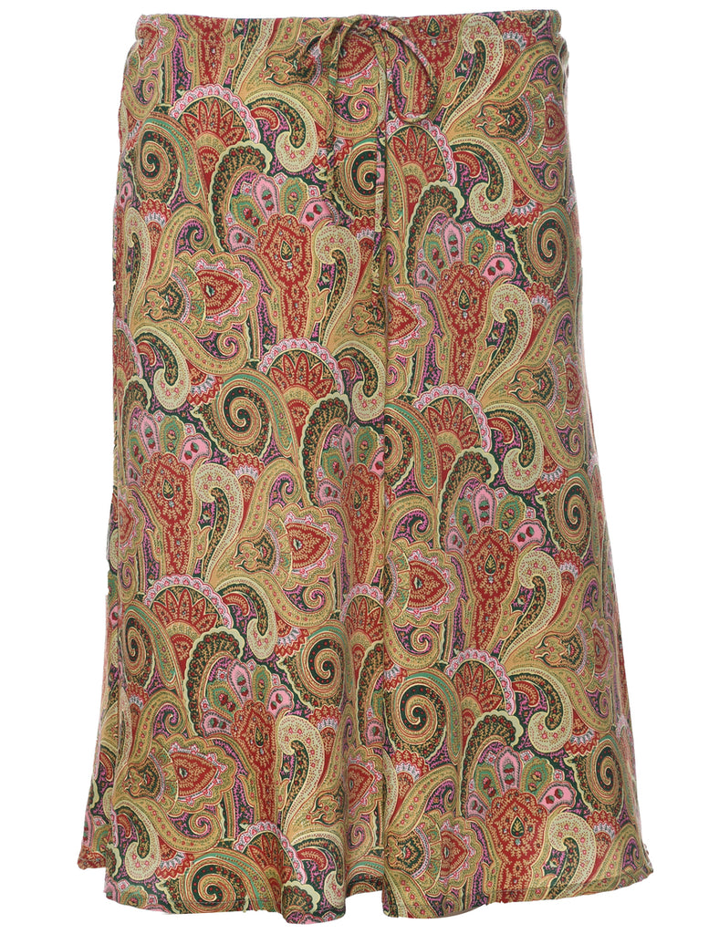Paisley Print Full Skirt - M
