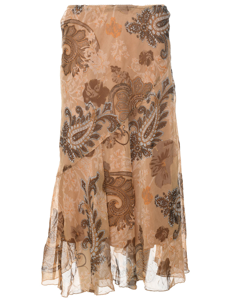Paisley Print Maxi Skirt - M