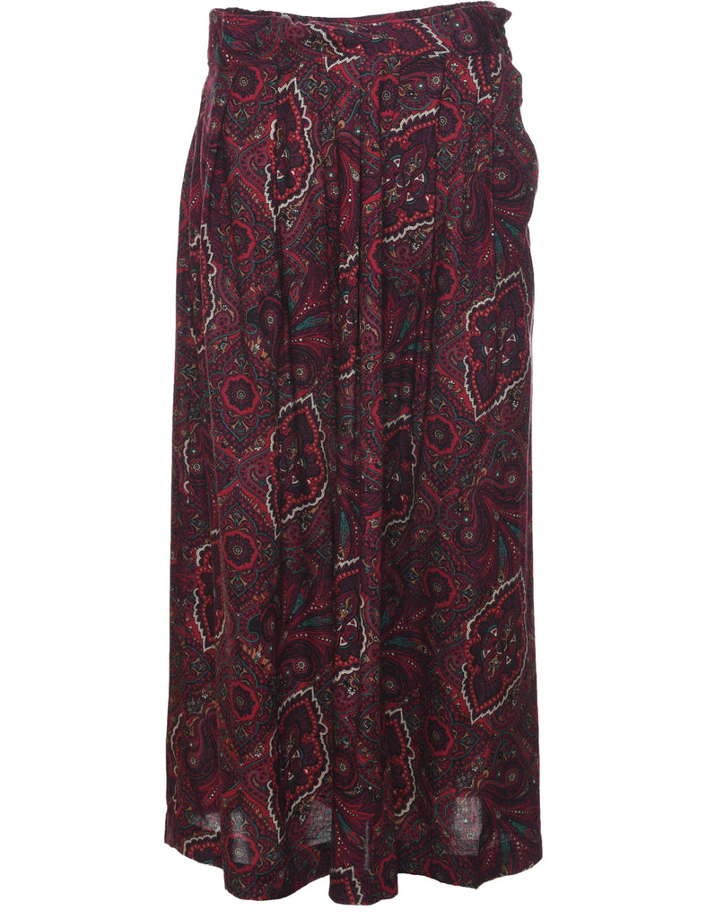 Paisley Print Maxi Skirt - M