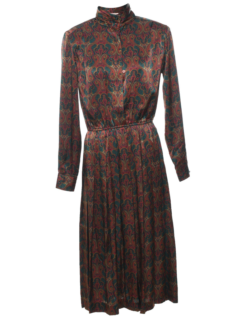 Paisley Print Multi-Colour Evening Dress - L