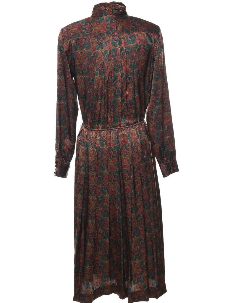 Paisley Print Multi-Colour Evening Dress - L