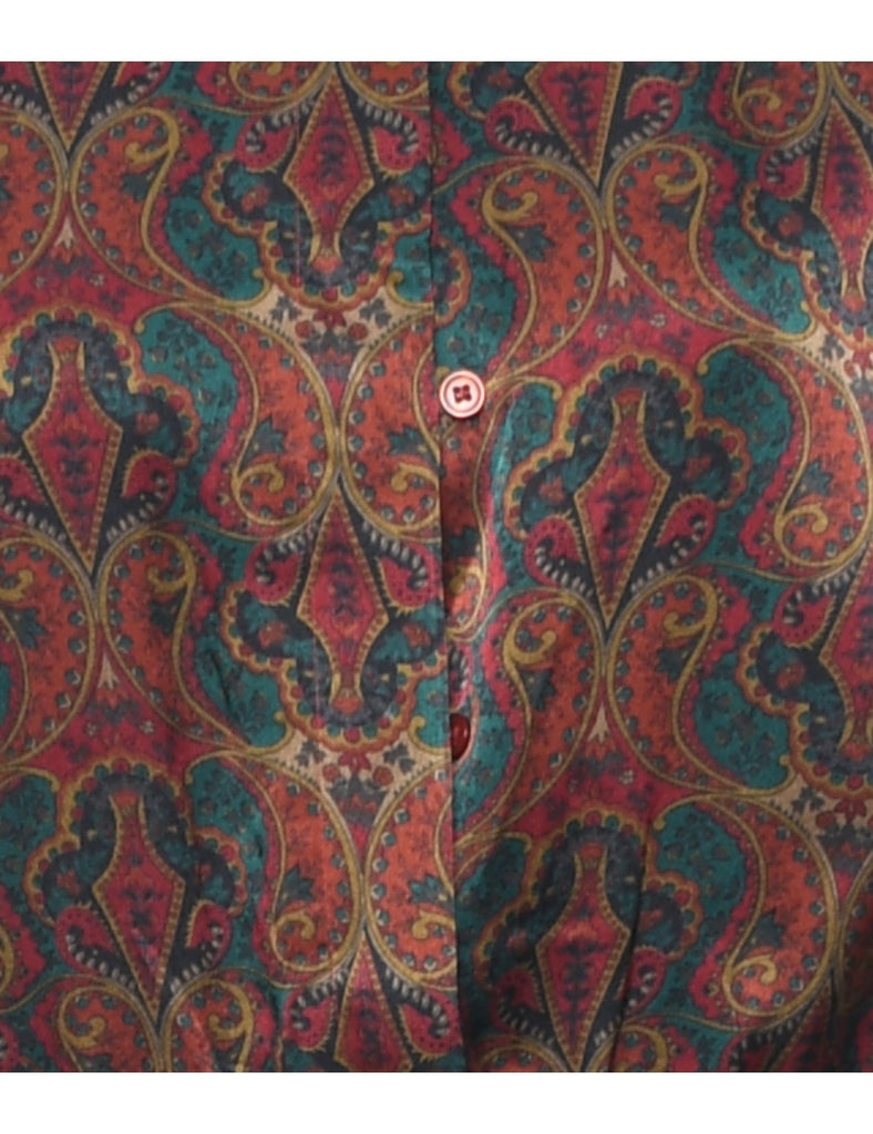 Paisley Print Multi-Colour Evening Dress - L