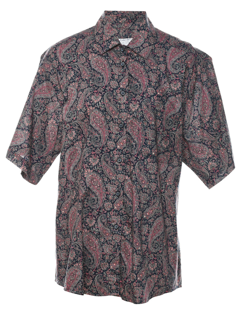 Paisley Print Multi-Colour Short Sleeve Shirt - XL