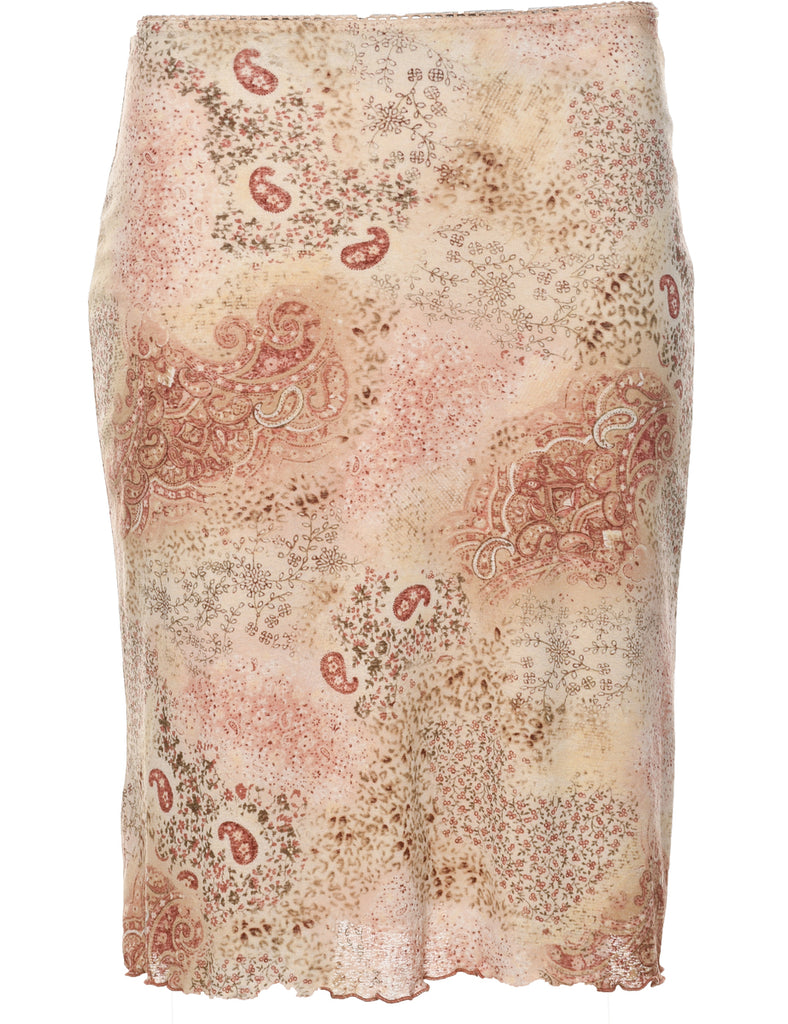 Paisley Print Pencil Skirt - S