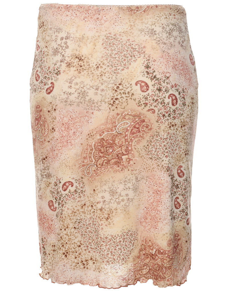 Paisley Print Pencil Skirt - S