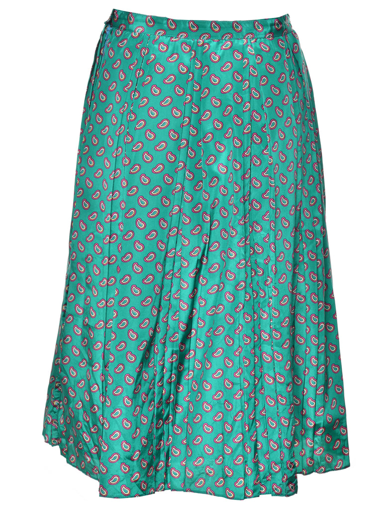 Paisley Print Pleated Skirt - S
