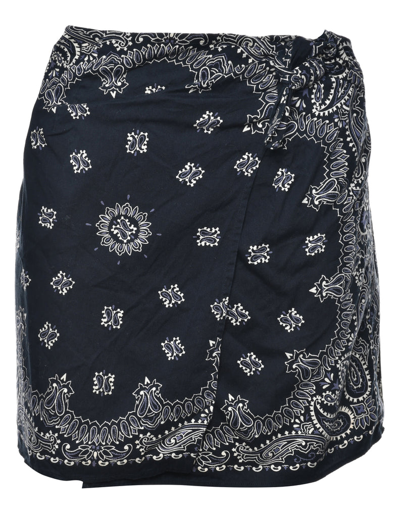 Paisley Print Wrap Skirt - S
