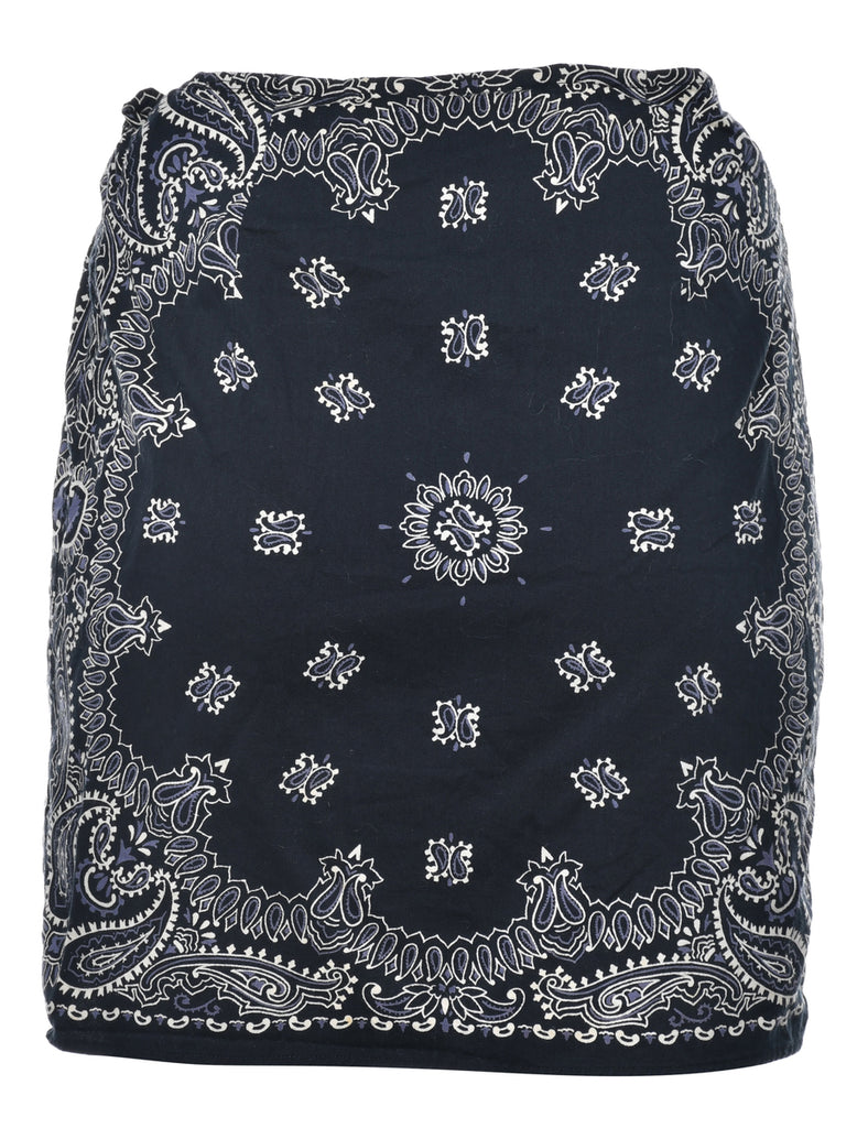 Paisley Print Wrap Skirt - S