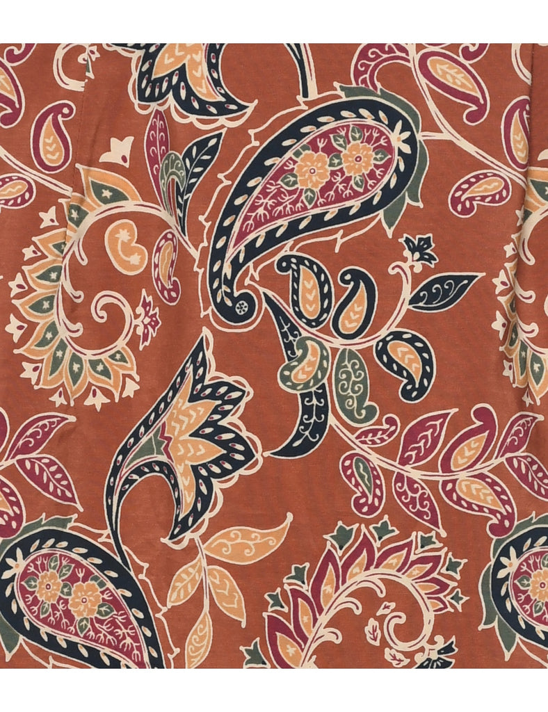 Paisley Print Wrap Skirt - S