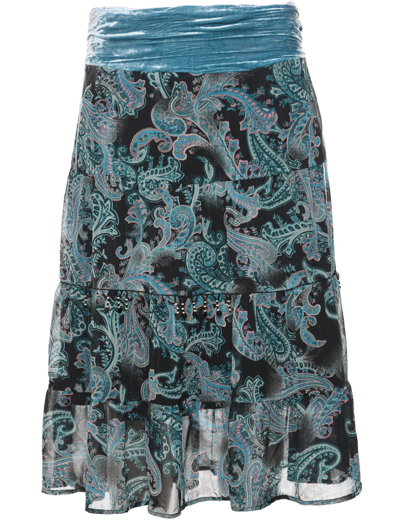 Paisley Print Y2K Skirt - L