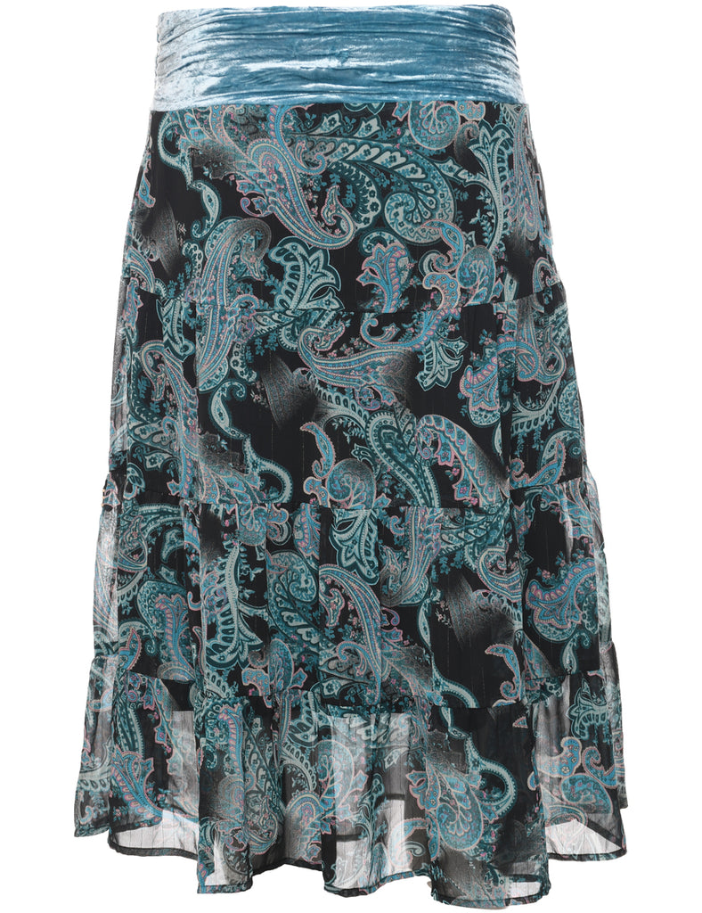 Paisley Print Y2K Skirt - L