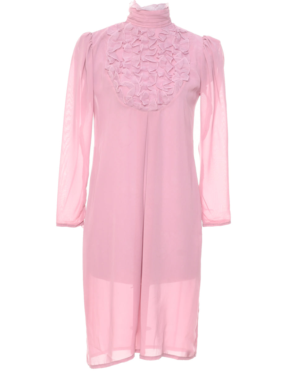 ladies pale pink dress Women's Pale Pink Blouson Dress Pink, M