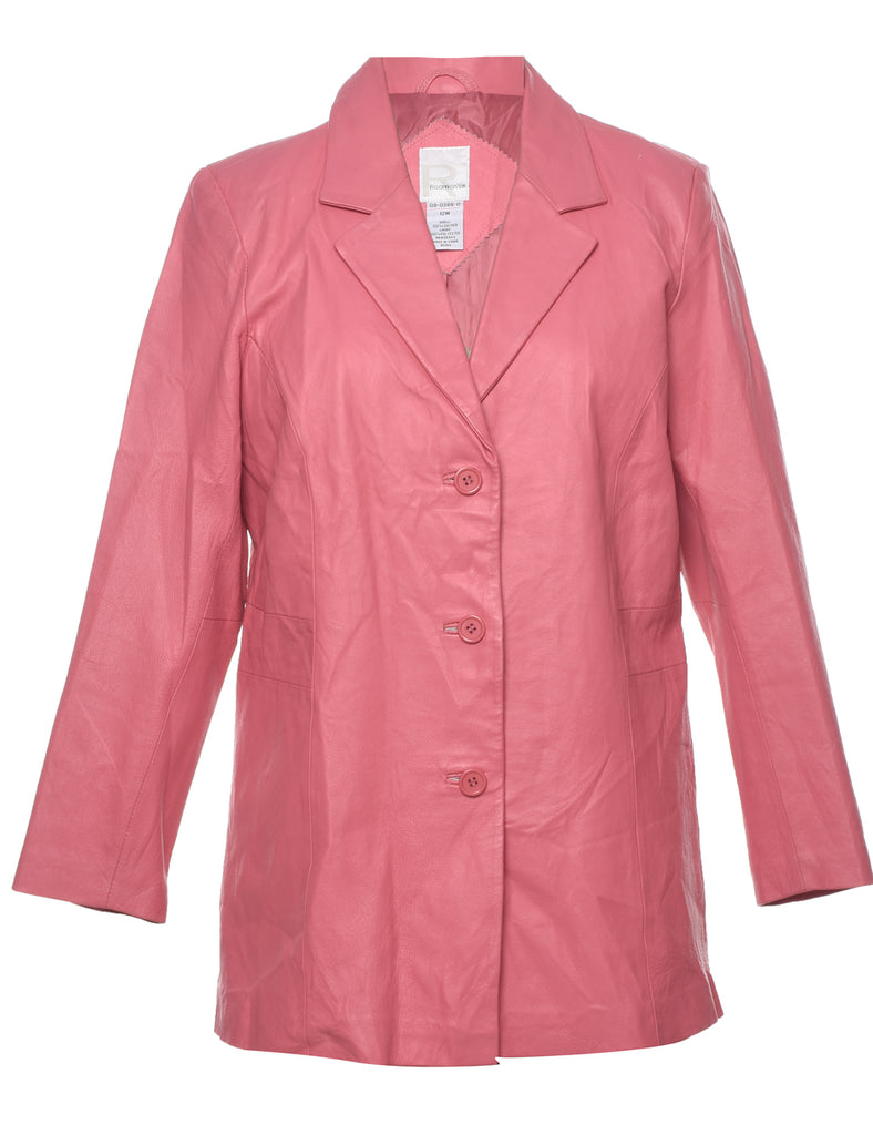 Pale Pink Leather Jacket - M