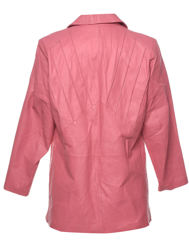 Pale Pink Leather Jacket - M