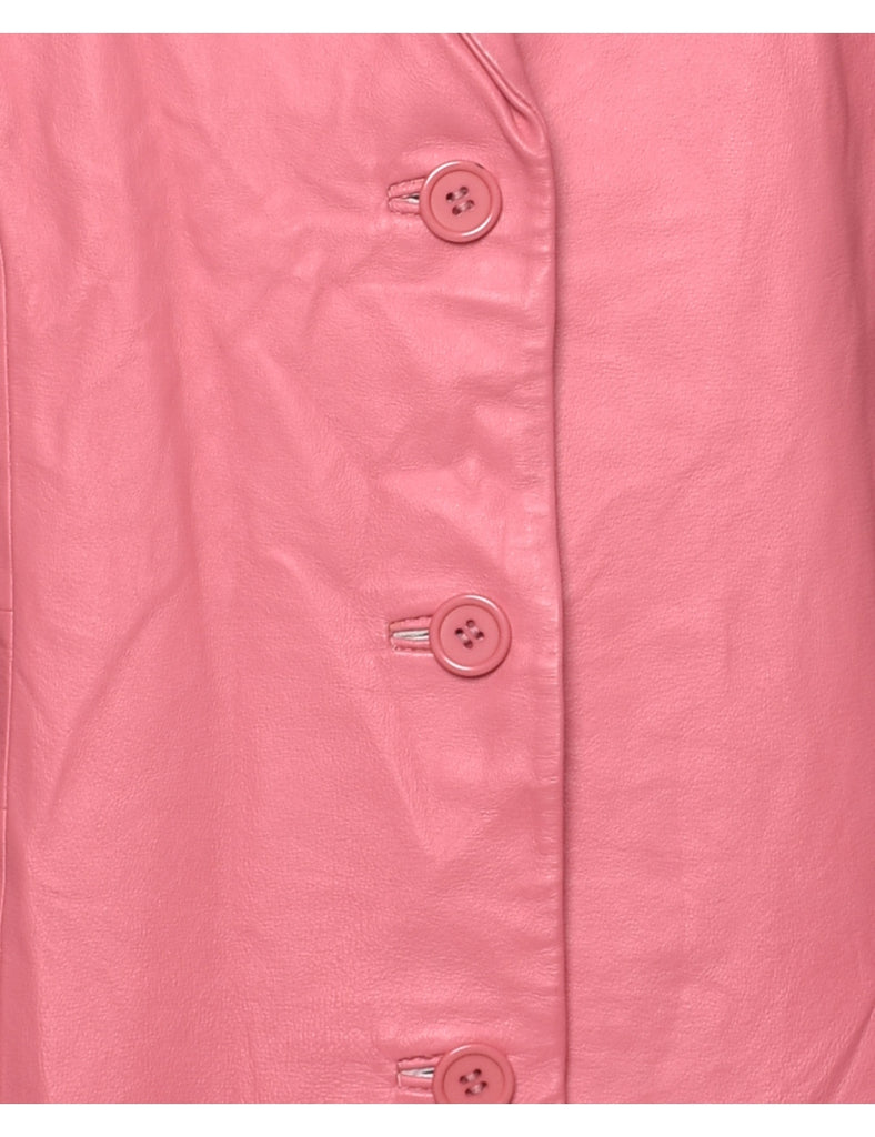 Pale Pink Leather Jacket - M