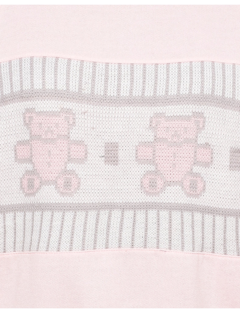 Pale Pink Printed Sweatshirt - L