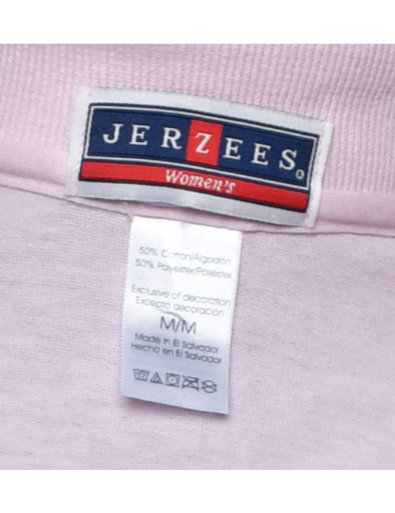 Pale Pink Short-Sleeve Polo Shirt - M